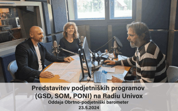 Predstavitev podjetniških programov (GSD, SOM, PONI) na Radiu Univox